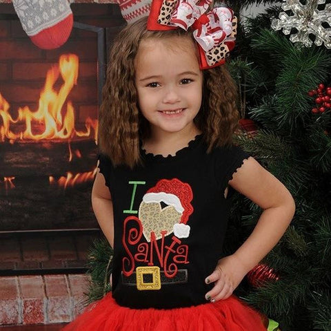 I Love Santa Embroidered Shirt - Christmas Shirt - Girls Christmas Shirt - Boys Christmas Shirt - Kids Christmas Shirt - Santa Shirt