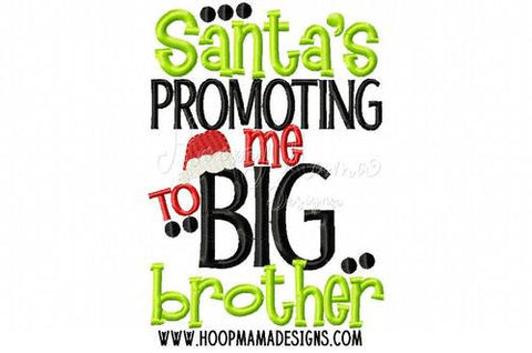 Santa's Promoting Me to Big Brother - Christmas Sibling Embroidered Shirt - Christmas Shirt - Girls Christmas Shirt - Boys Christmas Shirt