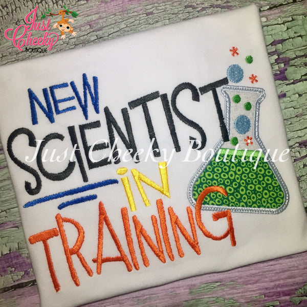 New Scientist in Training Embroidered Boys Shirt -Back to School Shirt -First Day of School Shirt -Kindergarten 1st 2nd-Graduation Shirt