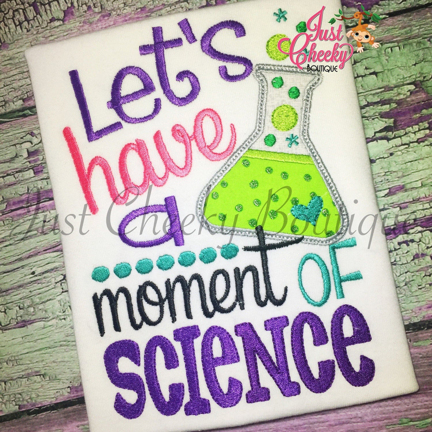 Let's Have a Moment of Science Embroidered Girls Shirt -Back to School Shirt-First Day of School Shirt-Kindergarten 1st 2nd-Graduation Shirt