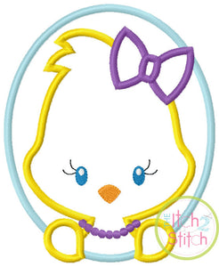 SAMPLE SALE, Oval Chick Girl- Kids Easter Embroidered Shirt -Girls Easter Shirt -Boys Easter Shirt  -Easter Sunday