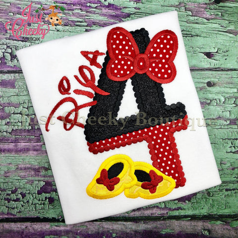 Minnie Mouse Inspired Embroidered Shirt - Minnie Mouse - Disney Vacation - 1st Disney Trip - Disney Birthday