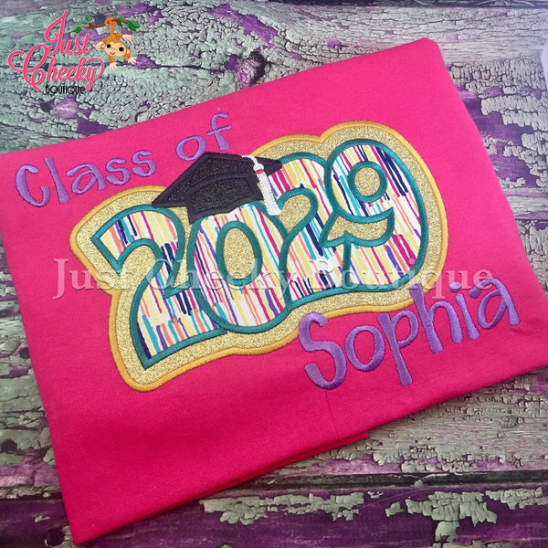 Kids Back to School Embroidered Shirt - First Day of School Shirt- Grow With Me Shirt - Watch Me Grow - Kids Graduation Shirt - Gold Pink