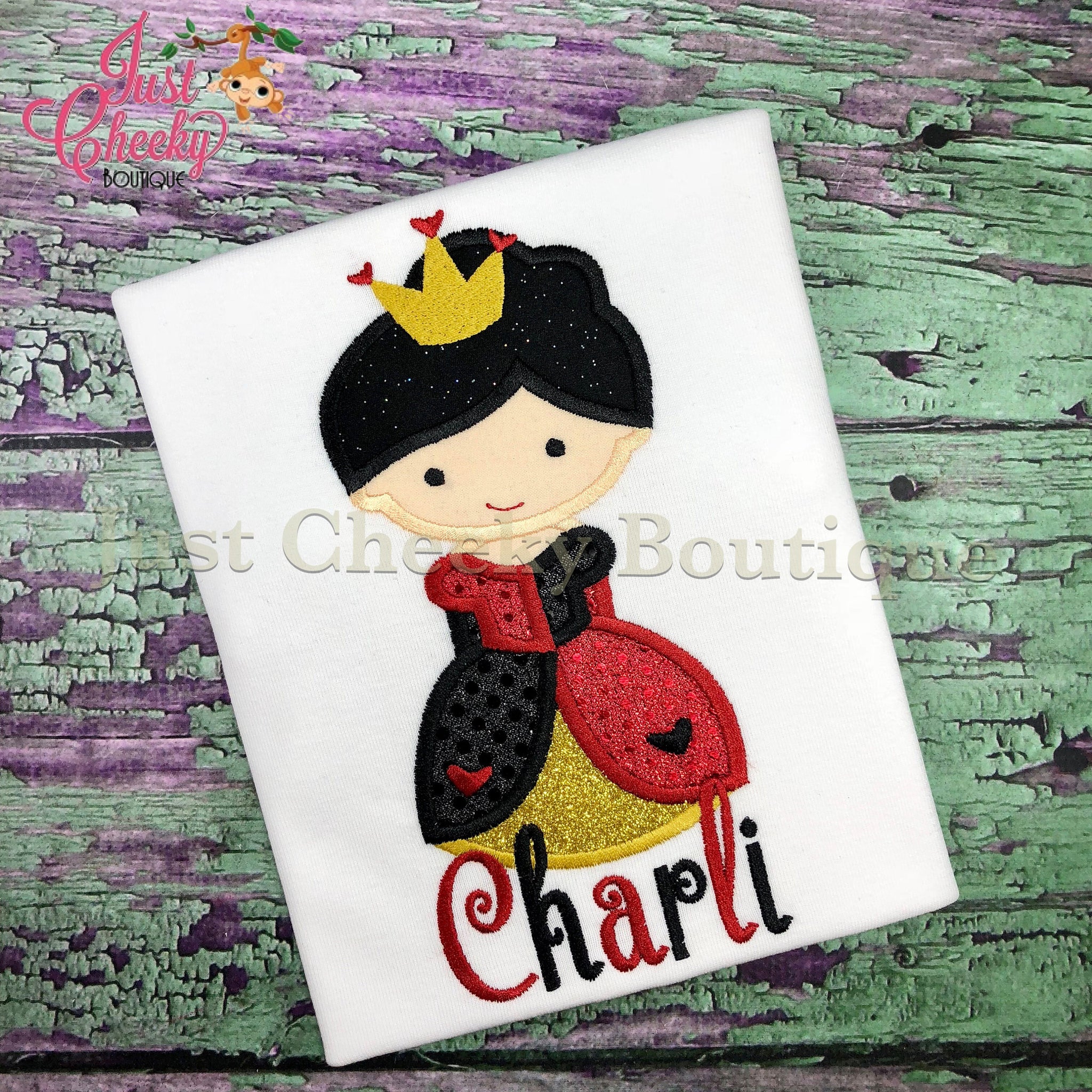 Queen of Hearts Cutie Inspired Embroidered Shirt - Disney Villains Girls Shirt - Disney Alice in Wonderland Birthday Shirt