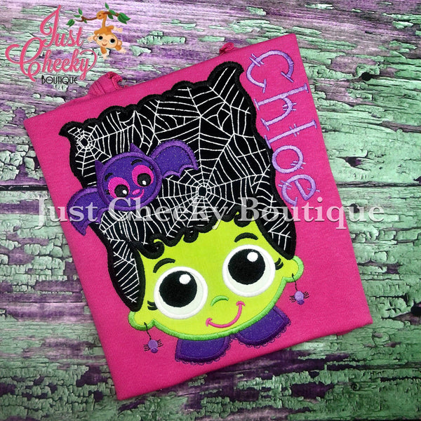 Franken Girl Embroidered Halloween Shirt - Kids Halloween Shirt - Girls Halloween Shirt - Fall Shirt - Frankenstein