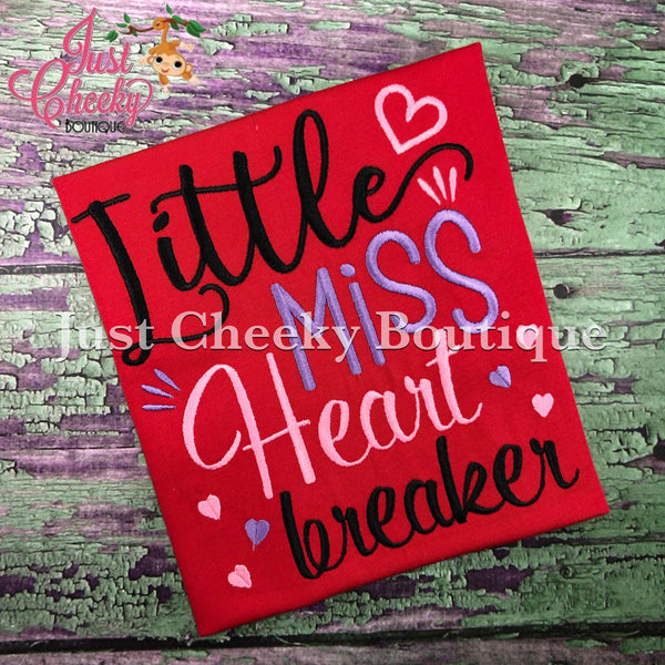 Little Miss Heart Breaker -  Valentine's Day Embroidered Shirt - Girls Valentine's  Shirt - Boys Valentine's Shirt - February 14