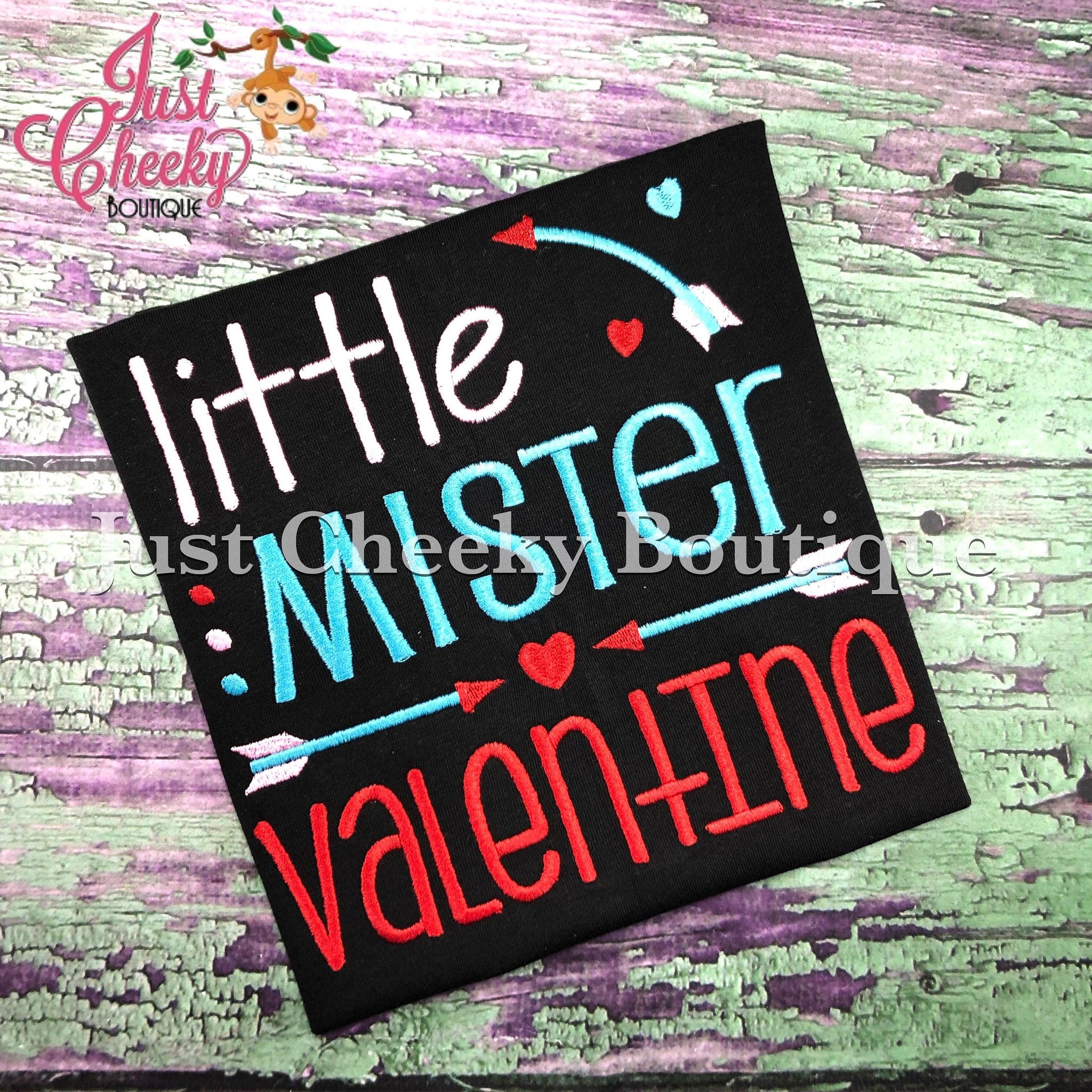 Little Mister Valentine -  Valentine's Day Embroidered Shirt - Girls Valentine's Shirt - Boys Valentine's Shirt - February 14