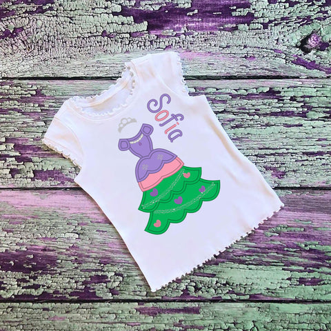 SAMPLE SALE, Sofia Christmas Tree Embroidered Shirt -Sofia the First-Disney Princess-Disney Christmas Vacation - Mickey Very Merry Christmas