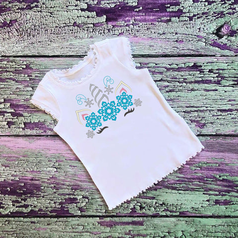 SAMPLE SALE, Snowflake Unicorn Embroidered Christmas Shirt-Kids Christmas Shirt -Girls Christmas Shirt -Unicorn Christmas - Unicorn Winter