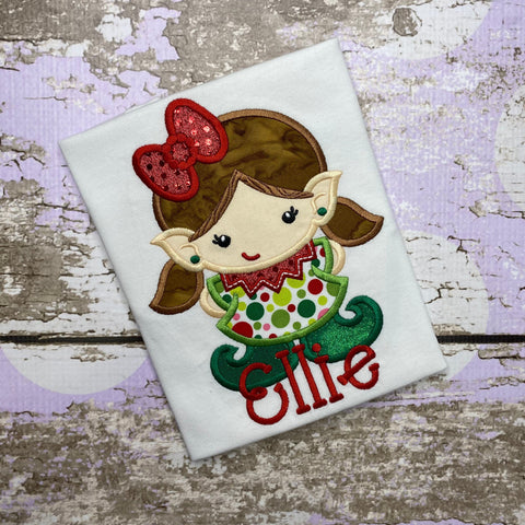 Girl Elf Embroidered Shirt - Christmas Shirt - Boys Christmas Shirt - Elf Shirt - Girls Christmas Shirt - Kids Christmas Shirt