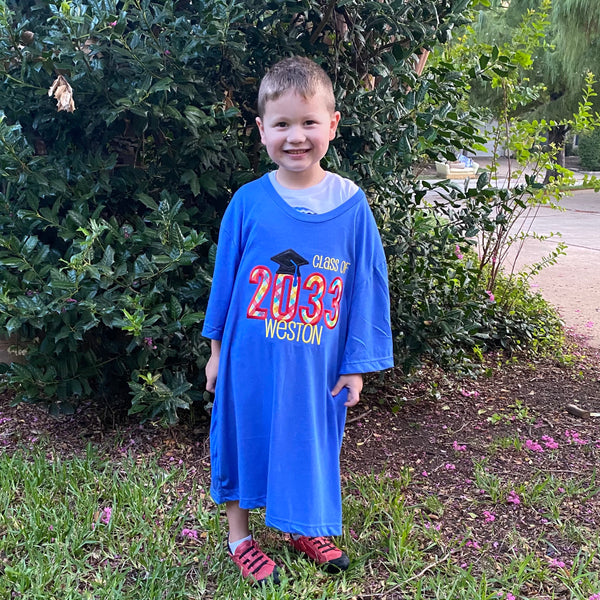 Kids Back to School Embroidered Shirt - First Day of School Shirt- Grow With Me Shirt - Watch Me Grow-Kids Graduation Shirt-Blue Red Yellow