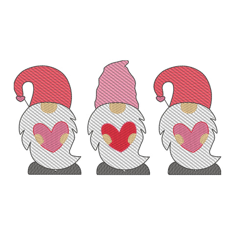 SAMPLE SALE, Gnome Heart Trio - Valentine's Day Embroidered Shirt - Girls Valentine's  Shirt - Boys Valentine's Shirt - February 14