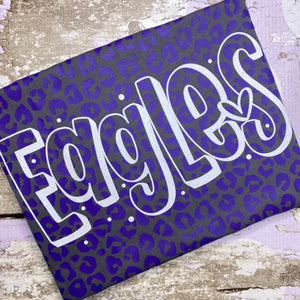 READY TO SHIP, Eagles Screen Print Shirt-Adult School Spirit Shirt -Mom School Pride Shirt-Women School Shirt-Crowley Eagles-Leopard