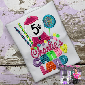 Candy Land Birthday Shirt - Candy Shoppe Birthday - Candy Land Birthday - Lollipop Shirt - Gum ball Machine Shirt